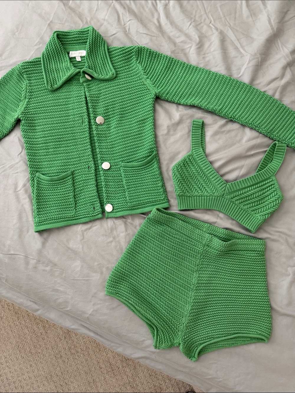 Ronny Kobo Green Knit Set 3 Pieces